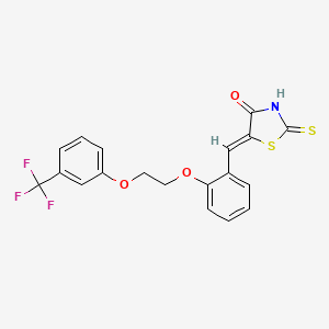 molecular formula C19H14F3NO3S2 B5034470 (5Z)-2-sulfanylidene-5-[[2-[2-[3-(trifluoromethyl)phenoxy]ethoxy]phenyl]methylidene]-1,3-thiazolidin-4-one 