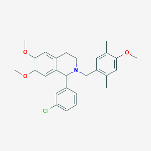 1-(3-chlorophenyl)-6,7-dimethoxy-2-(4-methoxy-2,5-dimethylbenzyl)-1,2,3,4-tetrahydroisoquinoline