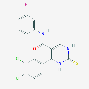 4-(3,4-dichlorophenyl)-N-(3-fluorophenyl)-6-methyl-2-sulfanylidene-3,4-dihydro-1H-pyrimidine-5-carboxamide