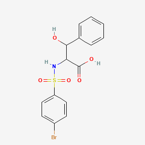 molecular formula C15H14BrNO5S B5034506 2-[(4-Bromophenyl)sulfonylamino]-3-hydroxy-3-phenylpropanoic acid 