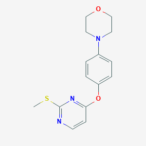 molecular formula C15H17N3O2S B503451 4-(4-{[2-(Methylsulfanyl)-4-pyrimidinyl]oxy}phenyl)morpholine 