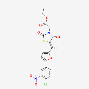 molecular formula C18H13ClN2O7S B5034516 ethyl (5-{[5-(4-chloro-3-nitrophenyl)-2-furyl]methylene}-2,4-dioxo-1,3-thiazolidin-3-yl)acetate 