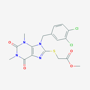 methyl {[9-(3,4-dichlorobenzyl)-1,3-dimethyl-2,6-dioxo-2,3,6,9-tetrahydro-1H-purin-8-yl]sulfanyl}acetate