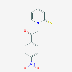 molecular formula C13H10N2O3S B503453 1-{4-nitrophenyl}-2-(2-thioxo-1(2H)-pyridinyl)ethanone 
