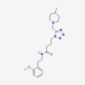 N-[2-(2-methoxyphenyl)ethyl]-4-{5-[(4-methyl-1-piperidinyl)methyl]-1H-tetrazol-1-yl}butanamide