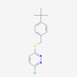 molecular formula C15H17ClN2S B503454 3-[(4-Tert-butylbenzyl)sulfanyl]-6-chloropyridazine 