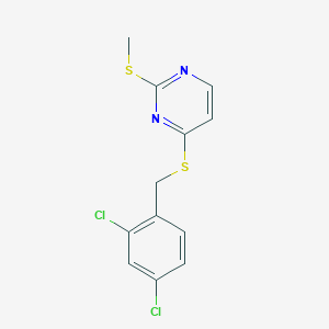 molecular formula C12H10Cl2N2S2 B503457 4-[(2,4-Dichlorobenzyl)sulfanyl]-2-(methylsulfanyl)pyrimidine 