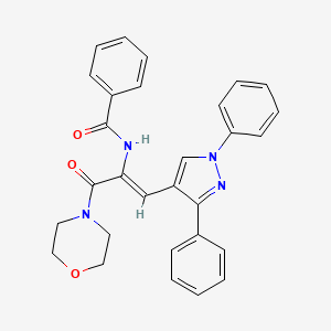 molecular formula C29H26N4O3 B5034576 N-[2-(1,3-diphenyl-1H-pyrazol-4-yl)-1-(4-morpholinylcarbonyl)vinyl]benzamide 