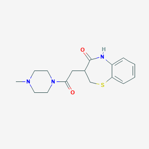 molecular formula C16H21N3O2S B503459 3-[2-(4-methyl-1-piperazinyl)-2-oxoethyl]-2,3-dihydro-1,5-benzothiazepin-4(5H)-one 