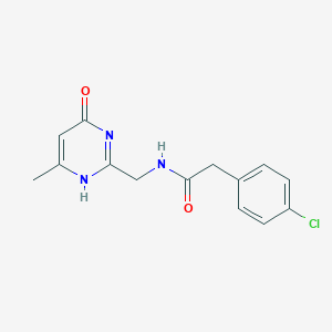 molecular formula C14H14ClN3O2 B503461 2-(4-chlorophenyl)-N-[(6-methyl-4-oxo-1H-pyrimidin-2-yl)methyl]acetamide 