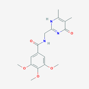 molecular formula C17H21N3O5 B503463 N-[(5,6-dimethyl-4-oxo-1H-pyrimidin-2-yl)methyl]-3,4,5-trimethoxybenzamide 