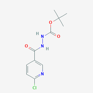 molecular formula C11H14ClN3O3 B503464 Tert-butyl 2-[(6-chloro-3-pyridinyl)carbonyl]hydrazinecarboxylate 
