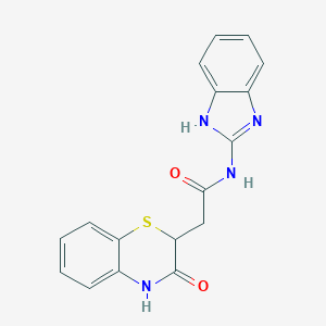 molecular formula C17H14N4O2S B503467 N-(1H-benzimidazol-2-yl)-2-(3-oxo-4H-1,4-benzothiazin-2-yl)acetamide 