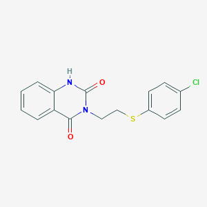 molecular formula C16H13ClN2O2S B503469 3-(2-(4-Chloro-phenylsulfanyl)-ethyl)-1H-quinazoline-2,4-dione 