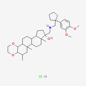9-[({[1-(3,4-dimethoxyphenyl)cyclopentyl]methyl}amino)methyl]-5,6a,8a-trimethyloctadecahydro-4aH-cyclopenta[7,8]phenanthro[1,2-b][1,4]dioxin-9-ol hydrochloride