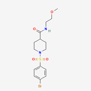 molecular formula C15H21BrN2O4S B5034721 1-[(4-bromophenyl)sulfonyl]-N-(2-methoxyethyl)piperidine-4-carboxamide 