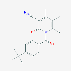 molecular formula C20H22N2O2 B503477 1-(4-Tert-butylbenzoyl)-4,5,6-trimethyl-2-oxo-1,2-dihydro-3-pyridinecarbonitrile 