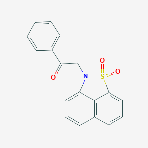 molecular formula C18H13NO3S B503479 2-(1,1-dioxido-2H-naphtho[1,8-cd]isothiazol-2-yl)-1-phenylethanone 