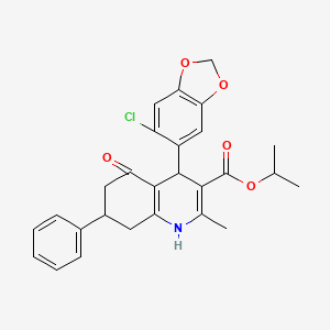 isopropyl 4-(6-chloro-1,3-benzodioxol-5-yl)-2-methyl-5-oxo-7-phenyl-1,4,5,6,7,8-hexahydro-3-quinolinecarboxylate