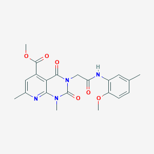 molecular formula C21H22N4O6 B5034795 methyl 3-{2-[(2-methoxy-5-methylphenyl)amino]-2-oxoethyl}-1,7-dimethyl-2,4-dioxo-1,2,3,4-tetrahydropyrido[2,3-d]pyrimidine-5-carboxylate 