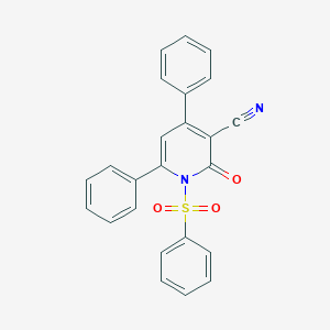 molecular formula C24H16N2O3S B503482 2-Oxo-4,6-diphenyl-1-(phenylsulfonyl)-1,2-dihydro-3-pyridinecarbonitrile 