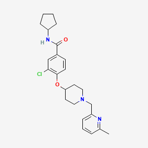 3-chloro-N-cyclopentyl-4-({1-[(6-methyl-2-pyridinyl)methyl]-4-piperidinyl}oxy)benzamide