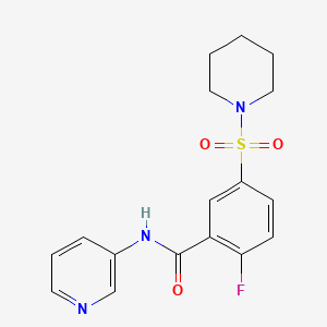 2-fluoro-5-(1-piperidinylsulfonyl)-N-3-pyridinylbenzamide