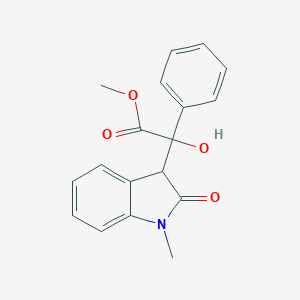 molecular formula C18H17NO4 B503488 methyl hydroxy(1-methyl-2-oxo-2,3-dihydro-1H-indol-3-yl)phenylacetate 
