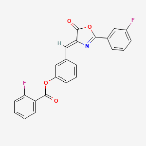 molecular formula C23H13F2NO4 B5034880 3-{[2-(3-fluorophenyl)-5-oxo-1,3-oxazol-4(5H)-ylidene]methyl}phenyl 2-fluorobenzoate 