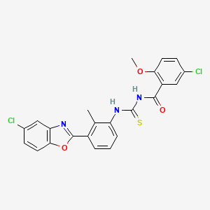 5-chloro-N-({[3-(5-chloro-1,3-benzoxazol-2-yl)-2-methylphenyl]amino}carbonothioyl)-2-methoxybenzamide