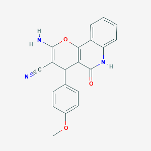 molecular formula C20H15N3O3 B5034902 2-amino-4-(4-methoxyphenyl)-5-oxo-5,6-dihydro-4H-pyrano[3,2-c]quinoline-3-carbonitrile 