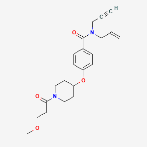 molecular formula C22H28N2O4 B5034903 N-allyl-4-{[1-(3-methoxypropanoyl)-4-piperidinyl]oxy}-N-2-propyn-1-ylbenzamide 