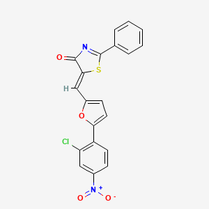 molecular formula C20H11ClN2O4S B5034916 5-{[5-(2-chloro-4-nitrophenyl)-2-furyl]methylene}-2-phenyl-1,3-thiazol-4(5H)-one 