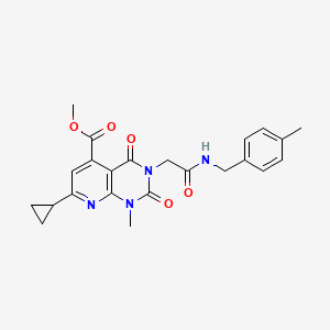 molecular formula C23H24N4O5 B5034930 methyl 7-cyclopropyl-1-methyl-3-{2-[(4-methylbenzyl)amino]-2-oxoethyl}-2,4-dioxo-1,2,3,4-tetrahydropyrido[2,3-d]pyrimidine-5-carboxylate 