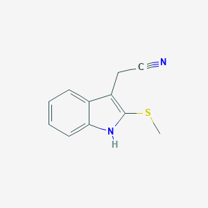 molecular formula C11H10N2S B503497 [2-(methylsulfanyl)-1H-indol-3-yl]acetonitrile 
