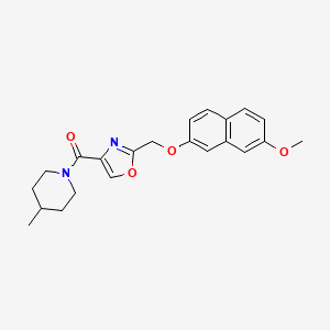 molecular formula C22H24N2O4 B5034978 1-[(2-{[(7-methoxy-2-naphthyl)oxy]methyl}-1,3-oxazol-4-yl)carbonyl]-4-methylpiperidine 