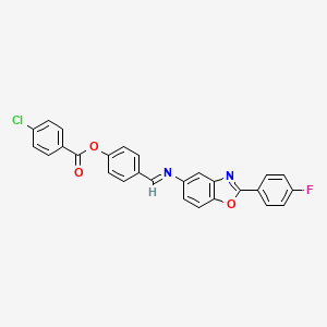 molecular formula C27H16ClFN2O3 B5035003 4-({[2-(4-fluorophenyl)-1,3-benzoxazol-5-yl]imino}methyl)phenyl 4-chlorobenzoate 