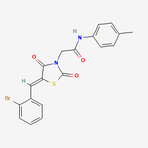 molecular formula C19H15BrN2O3S B5035011 2-[5-(2-bromobenzylidene)-2,4-dioxo-1,3-thiazolidin-3-yl]-N-(4-methylphenyl)acetamide 