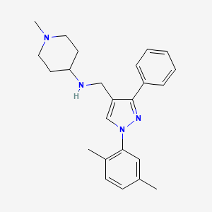 N-{[1-(2,5-dimethylphenyl)-3-phenyl-1H-pyrazol-4-yl]methyl}-1-methyl-4-piperidinamine