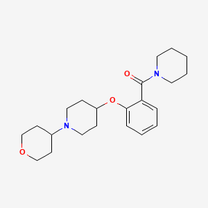 molecular formula C22H32N2O3 B5035030 4-[2-(1-piperidinylcarbonyl)phenoxy]-1-(tetrahydro-2H-pyran-4-yl)piperidine 