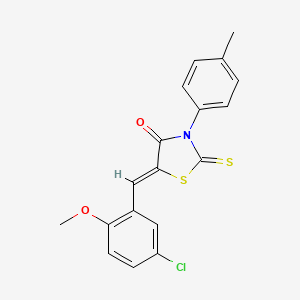 molecular formula C18H14ClNO2S2 B5035055 5-(5-chloro-2-methoxybenzylidene)-3-(4-methylphenyl)-2-thioxo-1,3-thiazolidin-4-one 