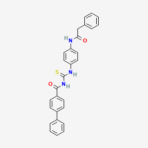 molecular formula C28H23N3O2S B5035065 N-[({4-[(phenylacetyl)amino]phenyl}amino)carbonothioyl]-4-biphenylcarboxamide 