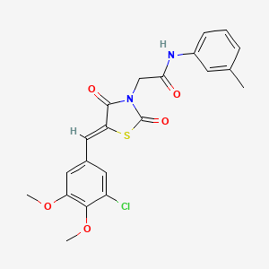 molecular formula C21H19ClN2O5S B5035133 2-[5-(3-chloro-4,5-dimethoxybenzylidene)-2,4-dioxo-1,3-thiazolidin-3-yl]-N-(3-methylphenyl)acetamide 