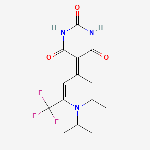 molecular formula C14H14F3N3O3 B5035157 5-[1-isopropyl-2-methyl-6-(trifluoromethyl)-4(1H)-pyridinylidene]-2,4,6(1H,3H,5H)-pyrimidinetrione 