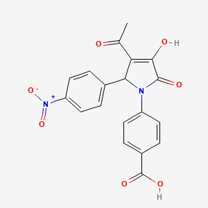 4-[3-acetyl-4-hydroxy-2-(4-nitrophenyl)-5-oxo-2,5-dihydro-1H-pyrrol-1-yl]benzoic acid