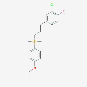 molecular formula C19H24ClFOSi B050352 1-((3-(3-Chloro-4-fluorophenyl)propyl)dimethylsilanyl)-4-ethoxybenzene CAS No. 121626-74-2
