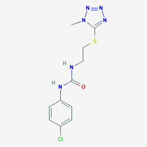 molecular formula C11H13ClN6OS B503520 N-(4-chlorophenyl)-N'-{2-[(1-methyl-1H-tetraazol-5-yl)sulfanyl]ethyl}urea 