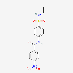 molecular formula C15H15N3O5S B5035222 N-{4-[(ethylamino)sulfonyl]phenyl}-4-nitrobenzamide 