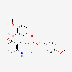 molecular formula C27H29NO6 B5035250 4-methoxybenzyl 4-(2,3-dimethoxyphenyl)-2-methyl-5-oxo-1,4,5,6,7,8-hexahydro-3-quinolinecarboxylate 