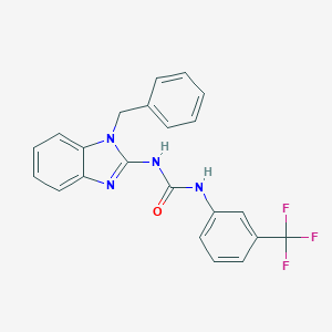 molecular formula C22H17F3N4O B503526 N-(1-benzyl-1H-benzimidazol-2-yl)-N'-[3-(trifluoromethyl)phenyl]urea 